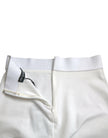 Dolce & Gabbana White Viscose High Waist Pencil Cut Mini Skirt