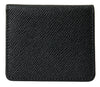 Dolce & Gabbana Black Textured Leather Bifold Logo Coin Purse Wallet - GENUINE AUTHENTIC BRAND LLC  