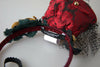 Dolce & Gabbana Red with multicolor Rose Silk Crystal Netted Logo Diadem Headband - GENUINE AUTHENTIC BRAND LLC  