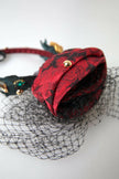 Dolce & Gabbana Red with multicolor Rose Silk Crystal Netted Logo Diadem Headband - GENUINE AUTHENTIC BRAND LLC  