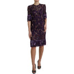 Dolce & Gabbana Purple floral lace crystal embedded dress