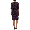 Dolce & Gabbana Purple floral lace crystal embedded dress