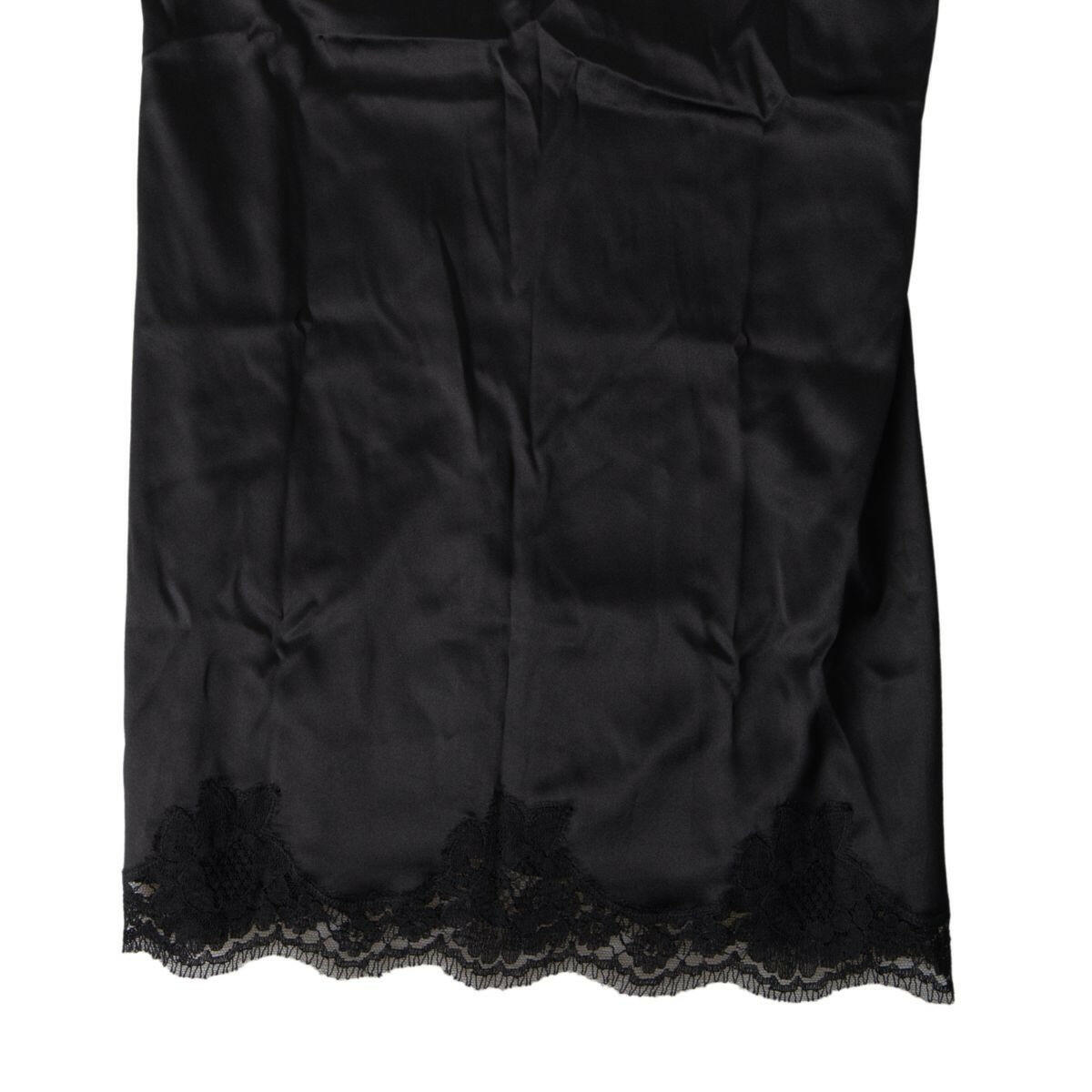 Dolce & Gabbana Black Lace Silk Sleepwear Camisole Top Underwear - GENUINE AUTHENTIC BRAND LLC  