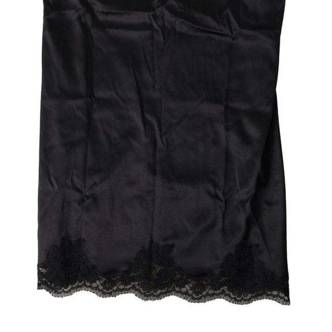 Dolce & Gabbana Black Lace Silk Sleepwear Camisole Top Underwear - GENUINE AUTHENTIC BRAND LLC  