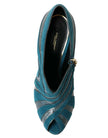 Dolce & Gabbana Teal Suede Leather Peep Toe Heels Pumps Shoes - GENUINE AUTHENTIC BRAND LLC  
