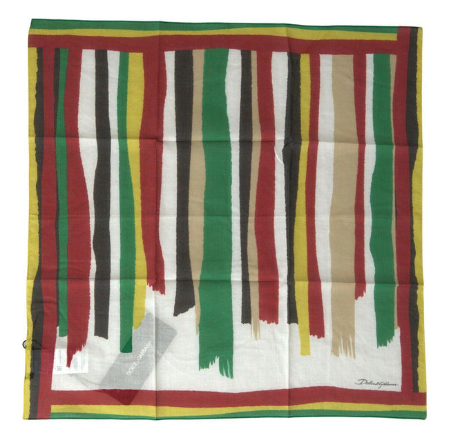 Dolce & Gabbana Multicolor Stripes Square Handkerchief Scarf - GENUINE AUTHENTIC BRAND LLC  