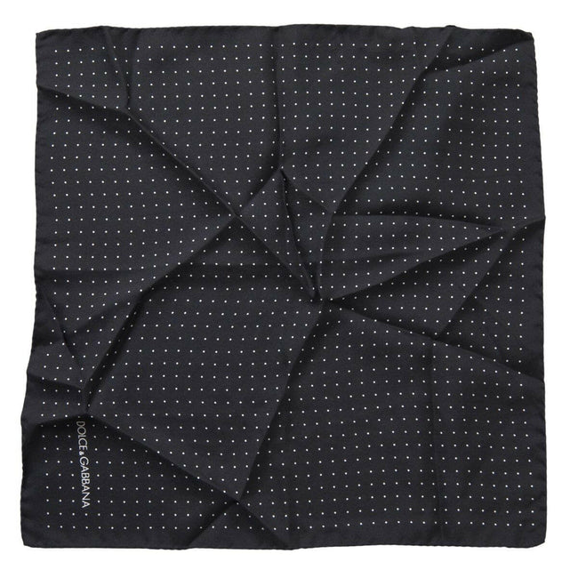 Dolce & Gabbana Black Polka Dots Silk Square Handkerchief Scarf - GENUINE AUTHENTIC BRAND LLC  