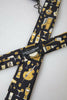 Dolce & Gabbana Black Yellow Musical Instrument Print Necktie Tie - GENUINE AUTHENTIC BRAND LLC  