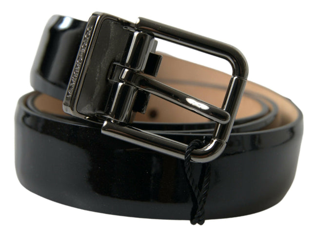Dolce & Gabbana Black Calf Leather Metal Buckle Men Belt - GENUINE AUTHENTIC BRAND LLC  