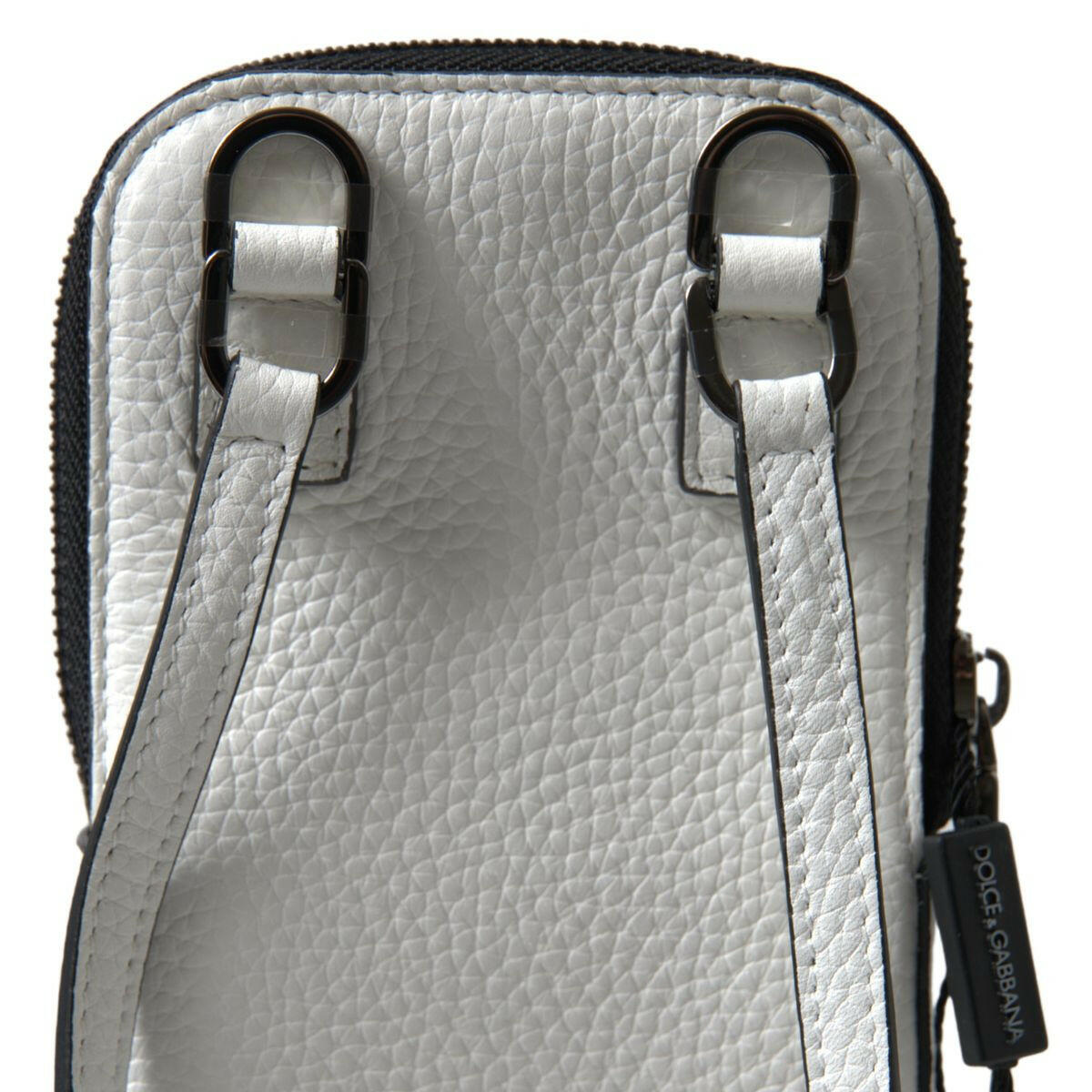 Dolce & Gabbana White Leather Purse Crossbody Sling Phone Bag - GENUINE AUTHENTIC BRAND LLC  