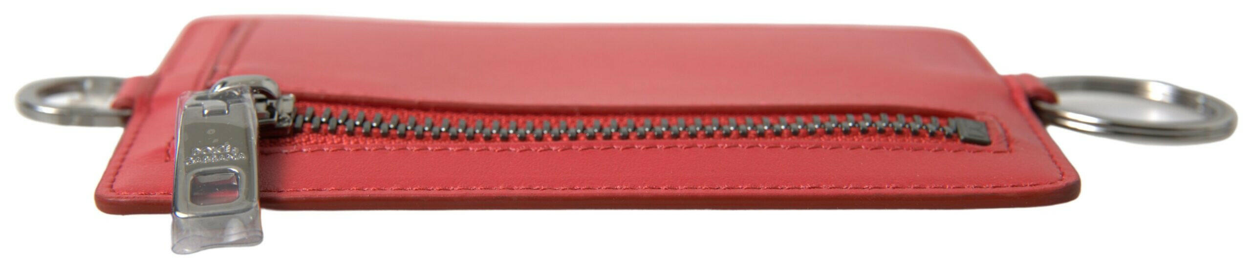 Dolce & Gabbana Red Leather Lanyard Logo Card Holder Men Wallet - GENUINE AUTHENTIC BRAND LLC  