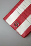 Dolce & Gabbana Red White Leather DG Logo Zip Card Holder Wallet - GENUINE AUTHENTIC BRAND LLC  