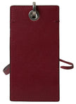 Dolce & Gabbana Red Leather Lanyard Logo Slim Card Holder Men Wallet - GENUINE AUTHENTIC BRAND LLC  