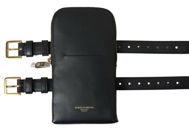 Dolce & Gabbana Elegant Leather Wristlet Clutch.