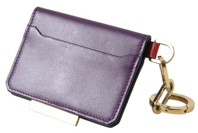 Dolce & Gabbana Purple Calf Leather Bifold Logo Card Holder Wallet - GENUINE AUTHENTIC BRAND LLC  