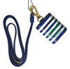 Dolce & Gabbana Blue Stripe Dauphine Leather Logo Print Strap Airpod Case - GENUINE AUTHENTIC BRAND LLC  