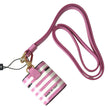 Dolce & Gabbana Pink Stripe Dauphine Leather Logo Print Strap Airpod Case - GENUINE AUTHENTIC BRAND LLC  