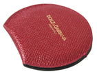 Dolce & Gabbana Red Calfskin Leather Round Hand Mirror Holder - GENUINE AUTHENTIC BRAND LLC  