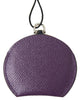 Dolce & Gabbana Purple Calfskin Leather Round Hand Mirror Holder - GENUINE AUTHENTIC BRAND LLC  