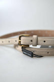 Dolce & Gabbana Beige Goatskin Leather Metal Buckle Belt - GENUINE AUTHENTIC BRAND LLC  