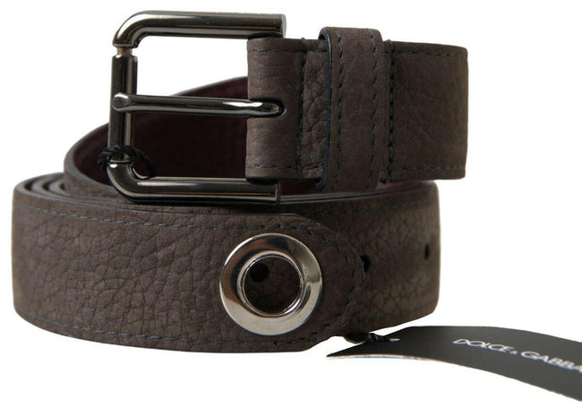 Dolce & Gabbana Brown Leather Metal Buckle Men Cintura Belt - GENUINE AUTHENTIC BRAND LLC  