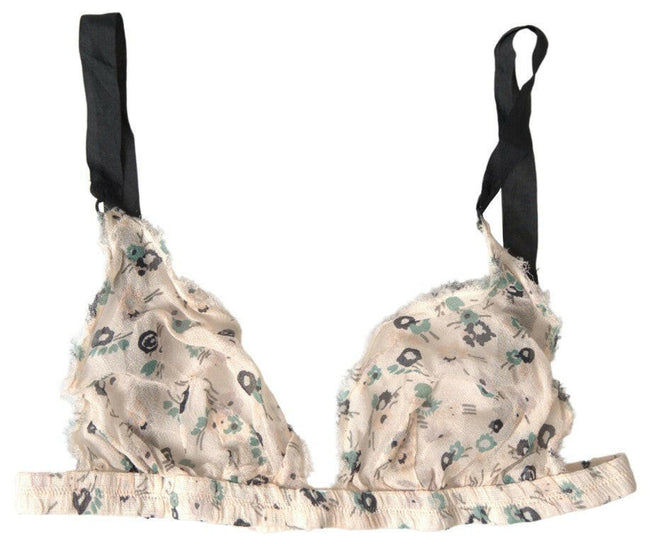 Costume National Beige Floral Underwear Bikini Bra - GENUINE AUTHENTIC BRAND LLC  