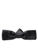 Dolce & Gabbana Dark Gray Silk Adjustable Neck Men Papillon Bow Tie
