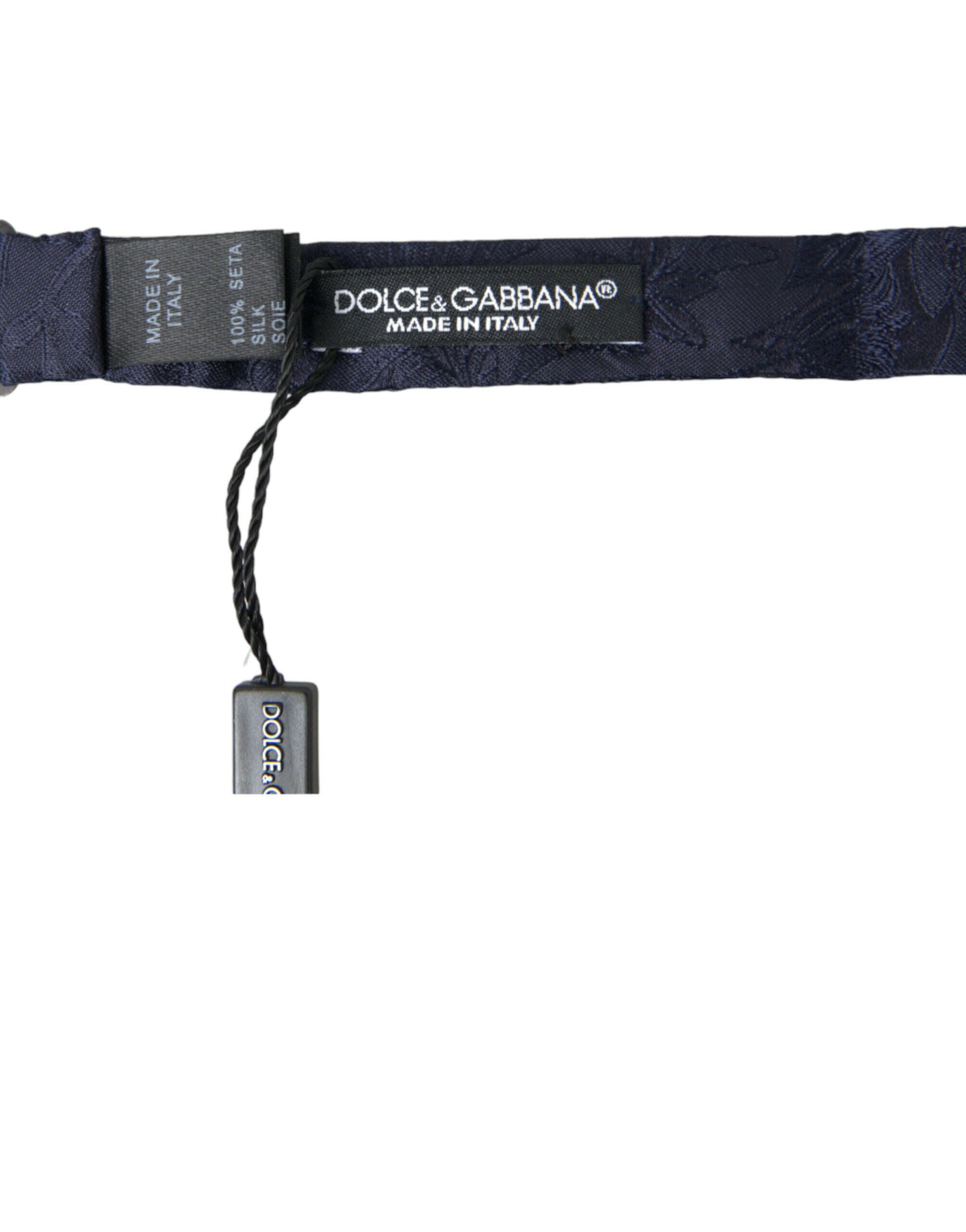 Dolce & Gabbana Blue Silk Adjustable Neck Men Papillon Bow Tie