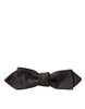 Dolce & Gabbana Brown Polyester Silk Adjustable Neck Men Papillon Bow Tie