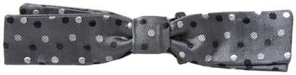 Dolce & Gabbana Gray Polka Dot Silk Adjustable Men Neck Papillon Bow Tie - GENUINE AUTHENTIC BRAND LLC  