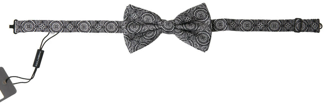 Dolce & Gabbana Black White Pattern Adjustable Neck Papillon Bow Tie - GENUINE AUTHENTIC BRAND LLC  
