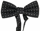 Dolce & Gabbana Black Polka Dot Silk Adjustable Men Neck Papillon Bow Tie - GENUINE AUTHENTIC BRAND LLC  