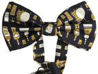 Dolce & Gabbana Black Printed Silk Adjustable Men Neck Papillon Bow Tie - GENUINE AUTHENTIC BRAND LLC  