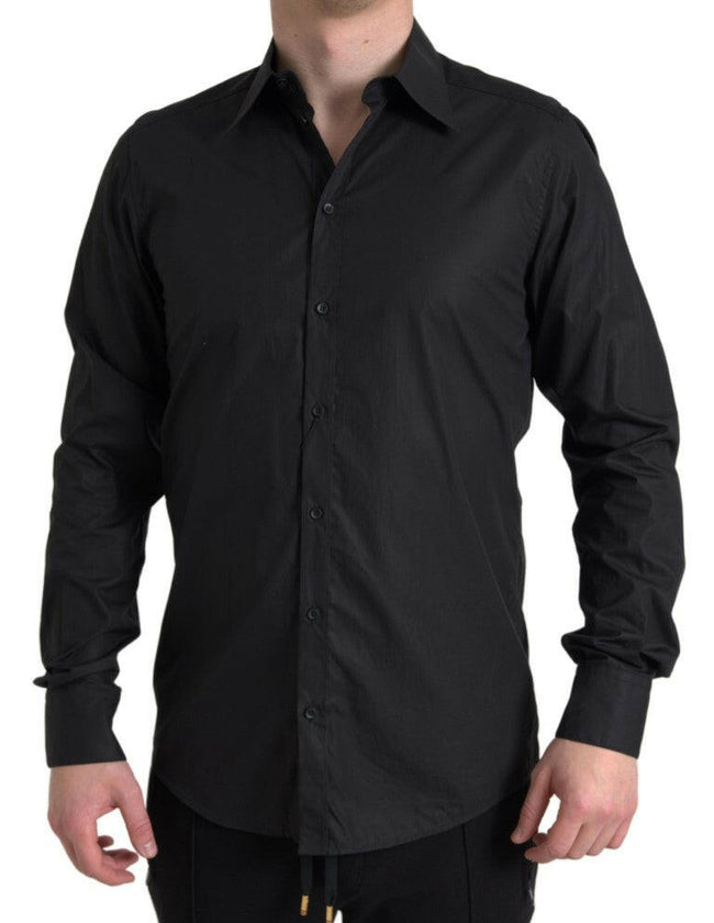 Dolce & Gabbana Black Collared Long Sleeve MARTINI Shirt - GENUINE AUTHENTIC BRAND LLC  