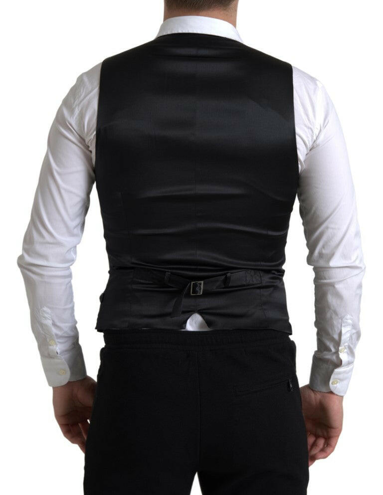 Dolce & Gabbana Black Polyester Waistcoat Formal Men Vest - GENUINE AUTHENTIC BRAND LLC  