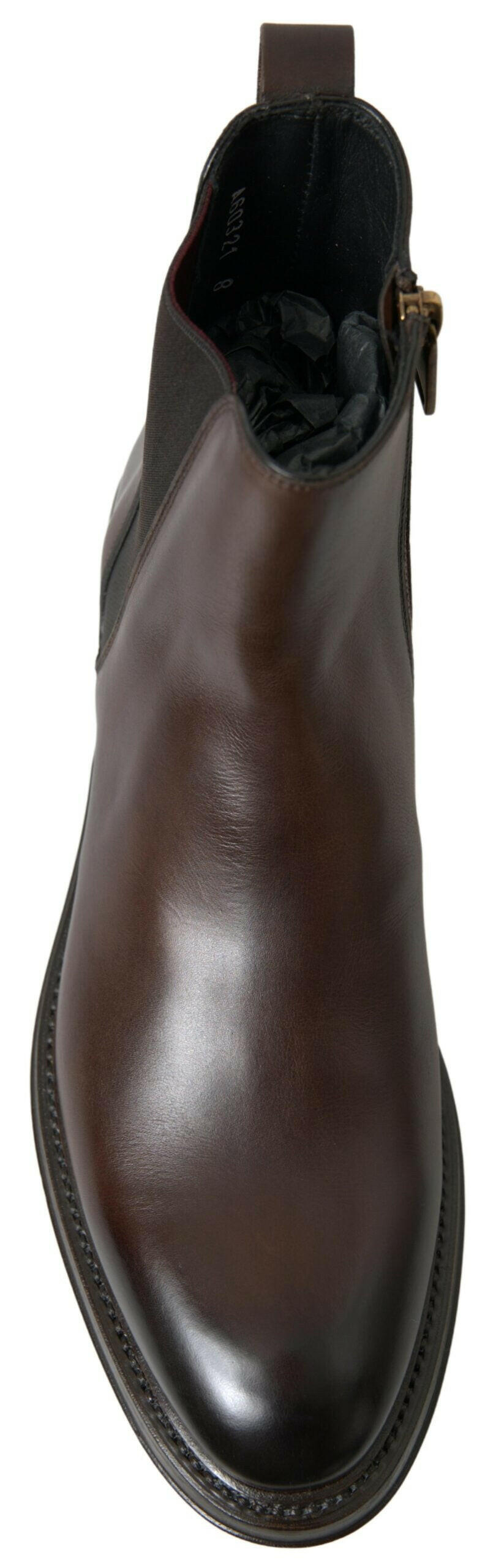 Dolce & Gabbana Brown Leather Chelsea Mens Boots Shoes - GENUINE AUTHENTIC BRAND LLC  