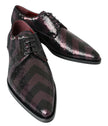 Dolce & Gabbana Black Bordeaux Sequin Chevron Men Derby Shoes - GENUINE AUTHENTIC BRAND LLC  