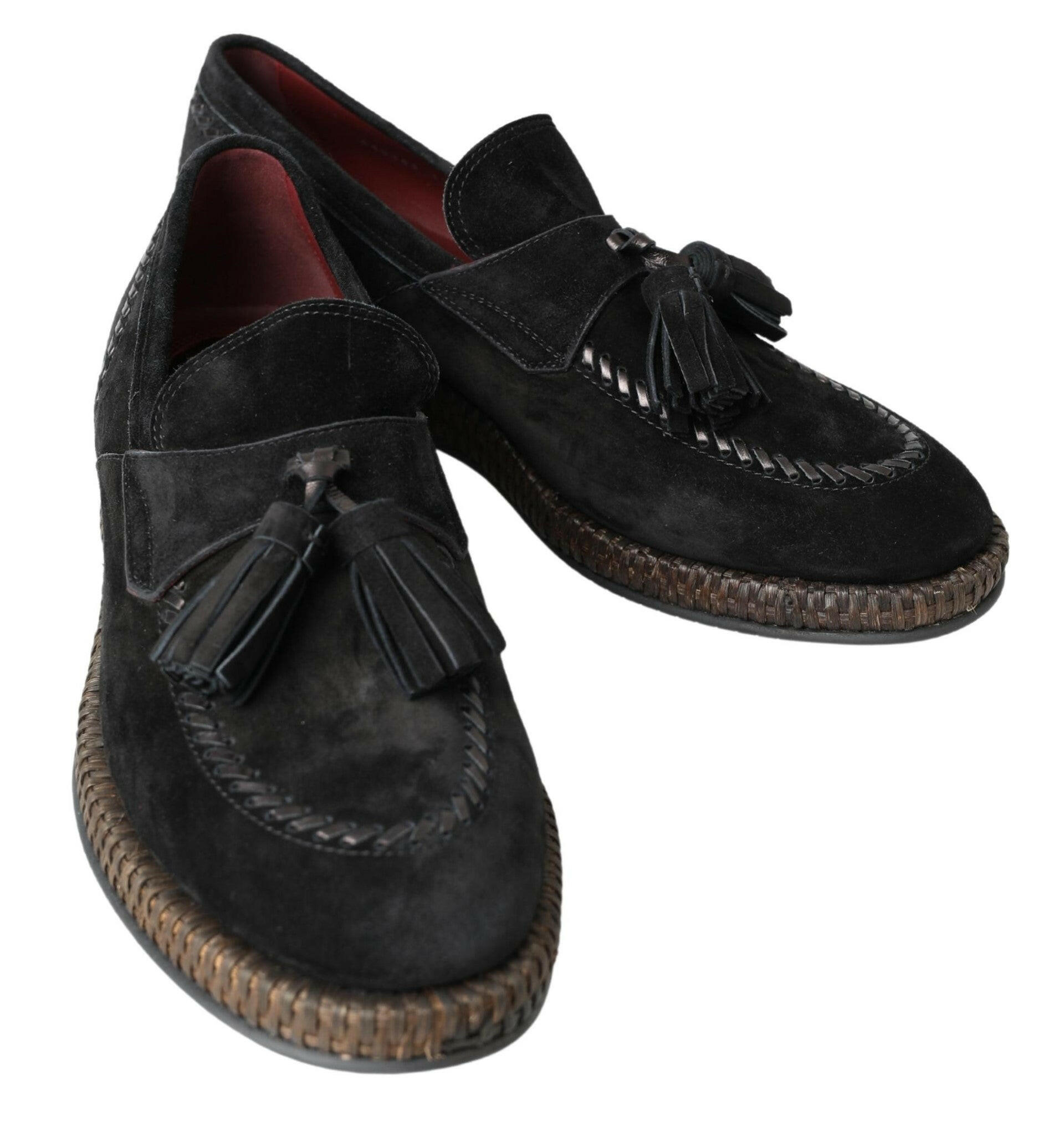 Dolce & Gabbana Black Suede Leather Casual Espadrille Shoes - GENUINE AUTHENTIC BRAND LLC  