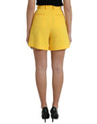 Dolce & Gabbana Yellow High Waist Hot Pants Bermuda Shorts.