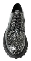 Dolce & Gabbana Black White Derby Patent Leather Shoes - GENUINE AUTHENTIC BRAND LLC  