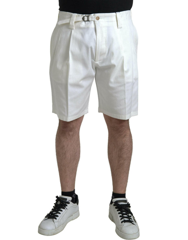 Dolce & Gabbana White Cotton Stretch Men Bermuda Denim Shorts - GENUINE AUTHENTIC BRAND LLC  