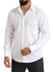 Dolce & Gabbana White MARTINI Cotton Blend Dress Formal Shirt