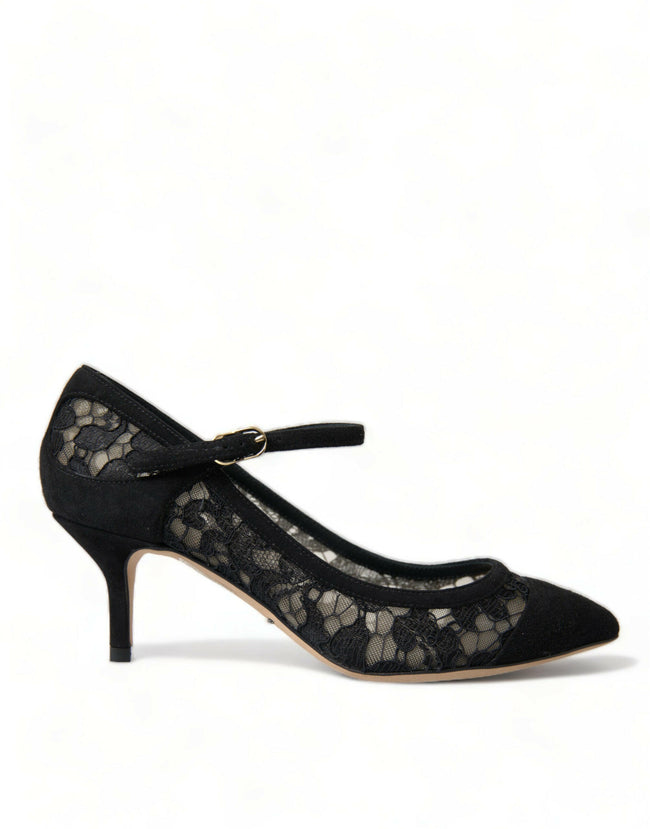 Dolce & Gabbana Black Viscose Taormina Lace Pumps Shoes - GENUINE AUTHENTIC BRAND LLC  