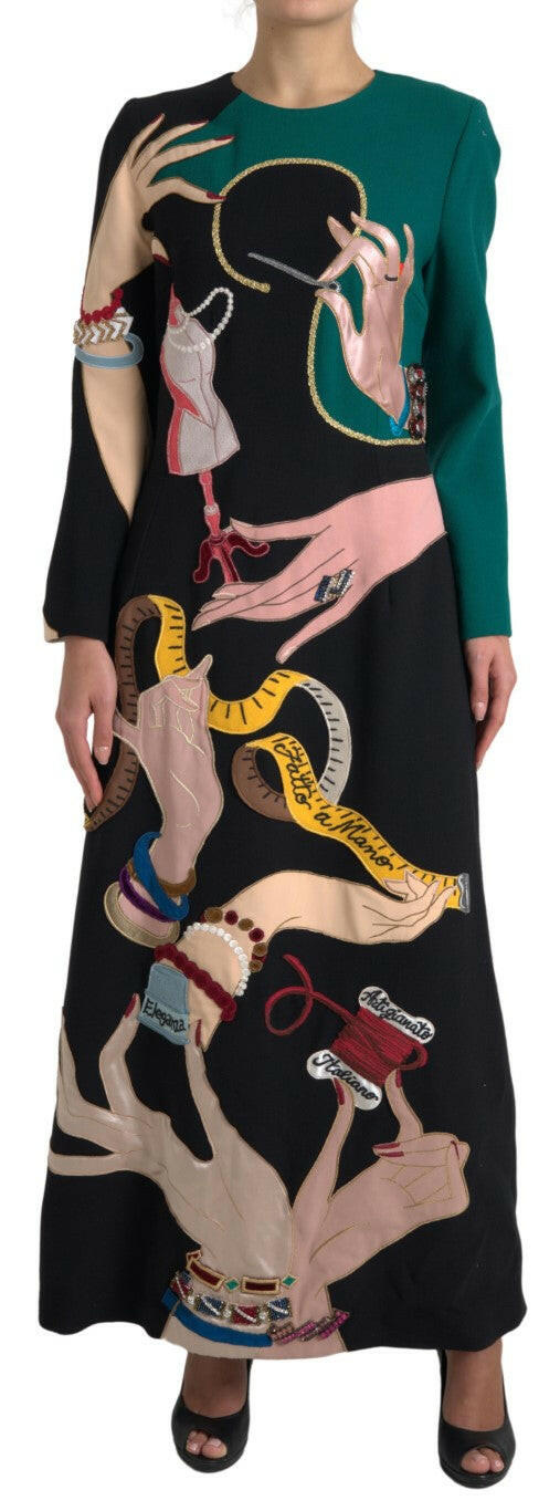 Dolce & Gabbana Multicolor Long Sleeves A-line Maxi Dress - GENUINE AUTHENTIC BRAND LLC  