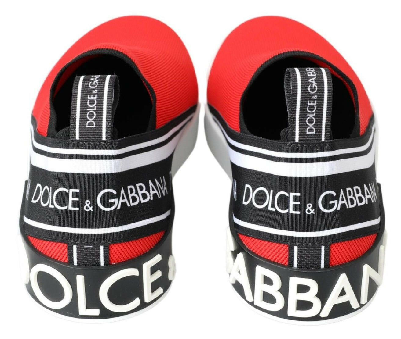 Dolce & Gabbana Red White Flat Sneakers Loafers Shoes - GENUINE AUTHENTIC BRAND LLC  