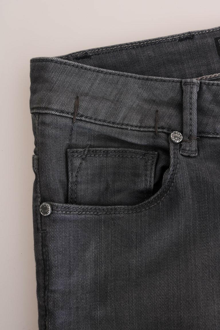 Acht Gray Cotton Slim Fit Denim Jeans - GENUINE AUTHENTIC BRAND LLC  
