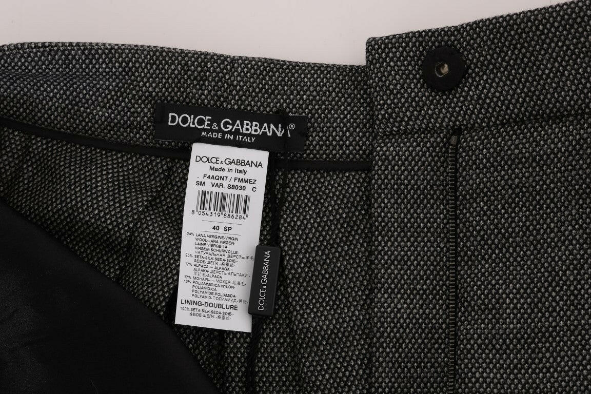 Dolce & Gabbana Chic High Waist Wool Mini Shorts.