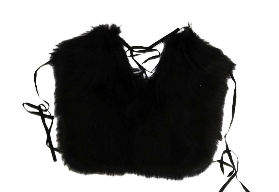 Dolce & Gabbana Black Silver Fox Fur Scarf - GENUINE AUTHENTIC BRAND LLC  