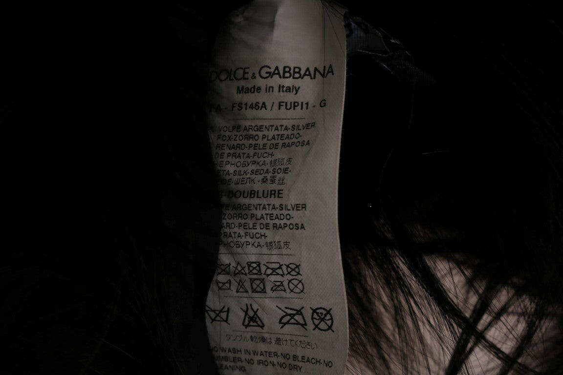 Dolce & Gabbana Black Silver Fox Fur Scarf - GENUINE AUTHENTIC BRAND LLC  