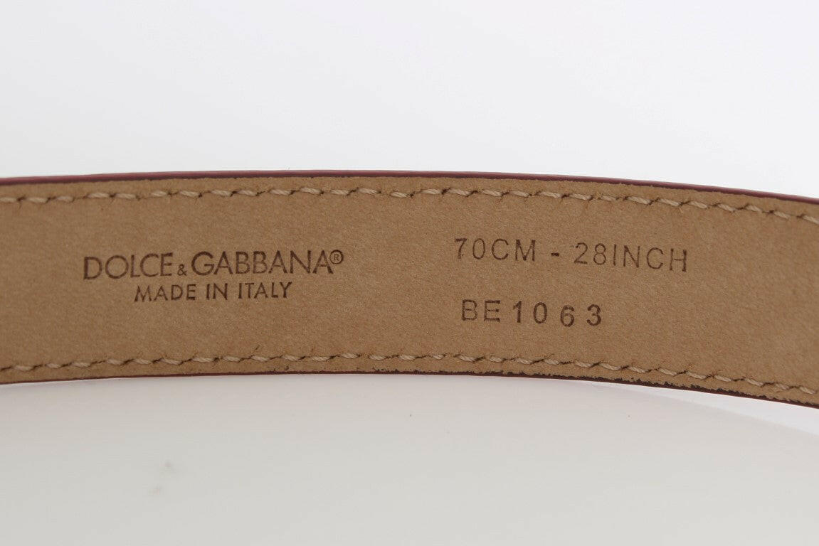 Dolce & Gabbana Polka Dot Snakeskin Belt with Silver Buckle.